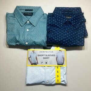 LOT OF 3 Jachs New York Men's Short Sleeve Shirts New Without Tags Size S